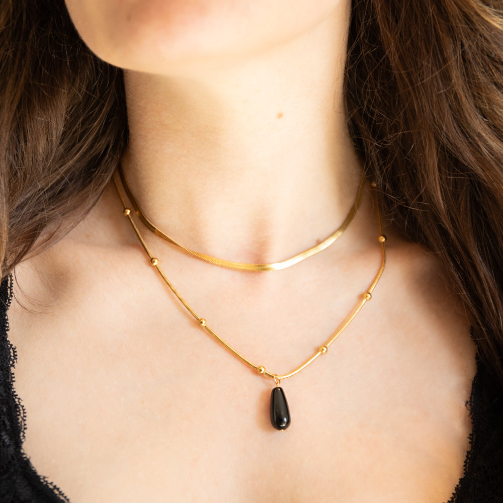 Layered Necklace - Black