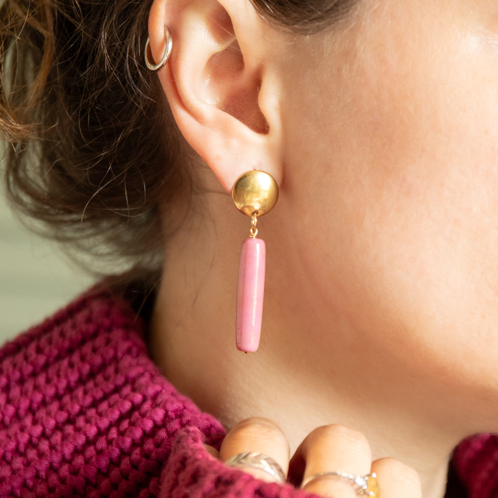 Column Earrings - Blush