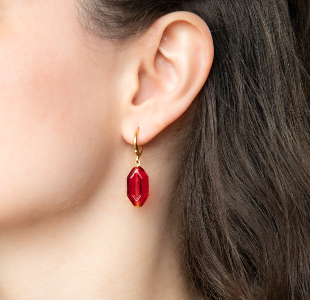 Red Rupee Earrings