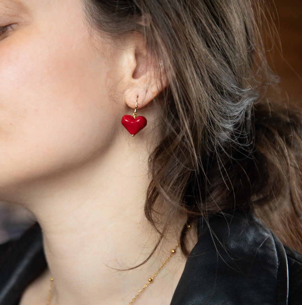 Retro Gamer Hearts Earrings