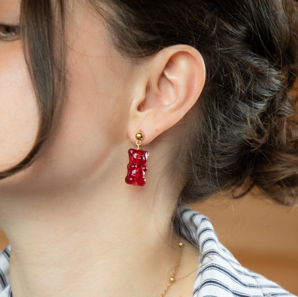 Red Gummy Bear Earrings